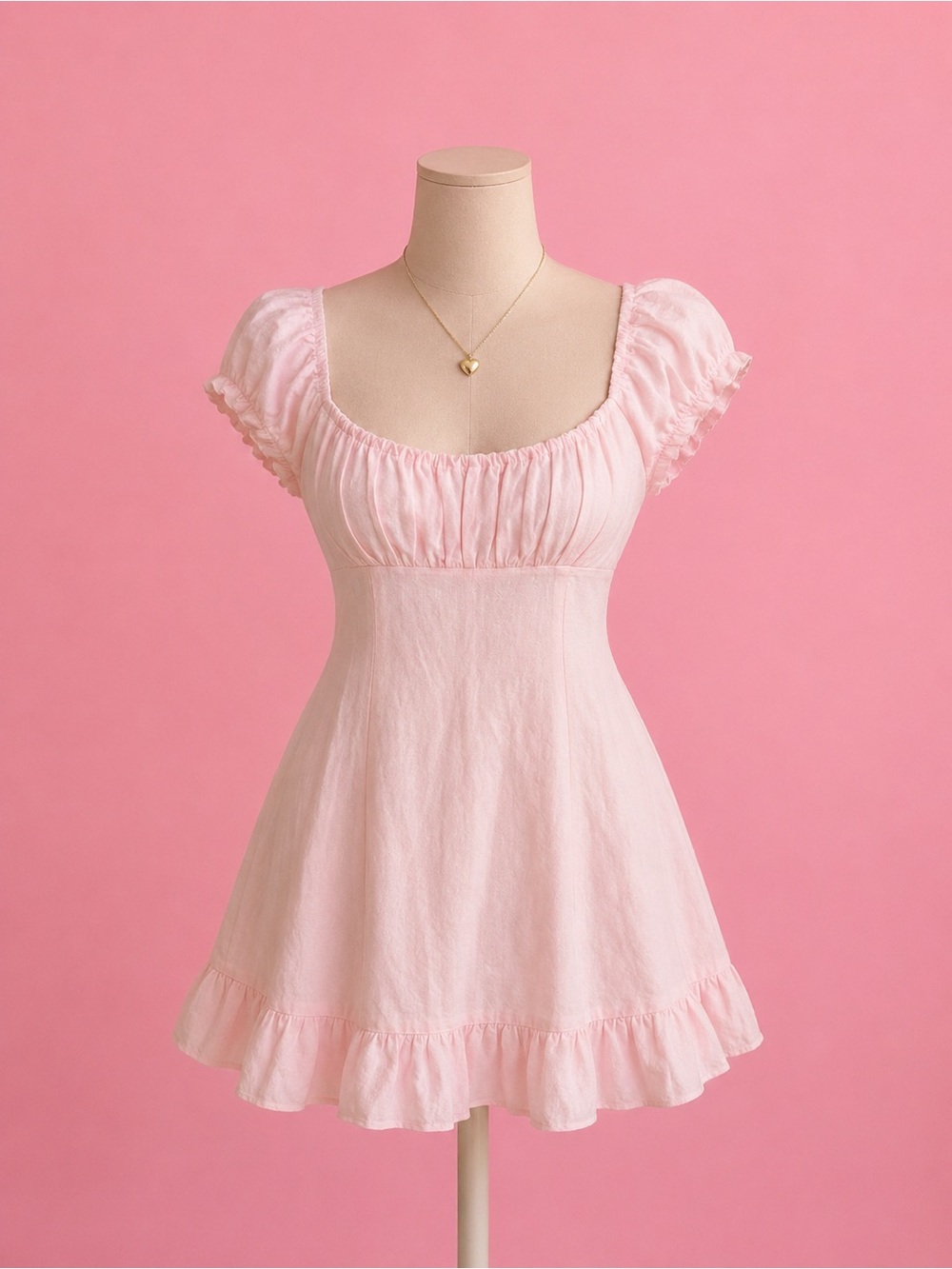 PacSun Pale Pink Backless Ruffle Mini Dress